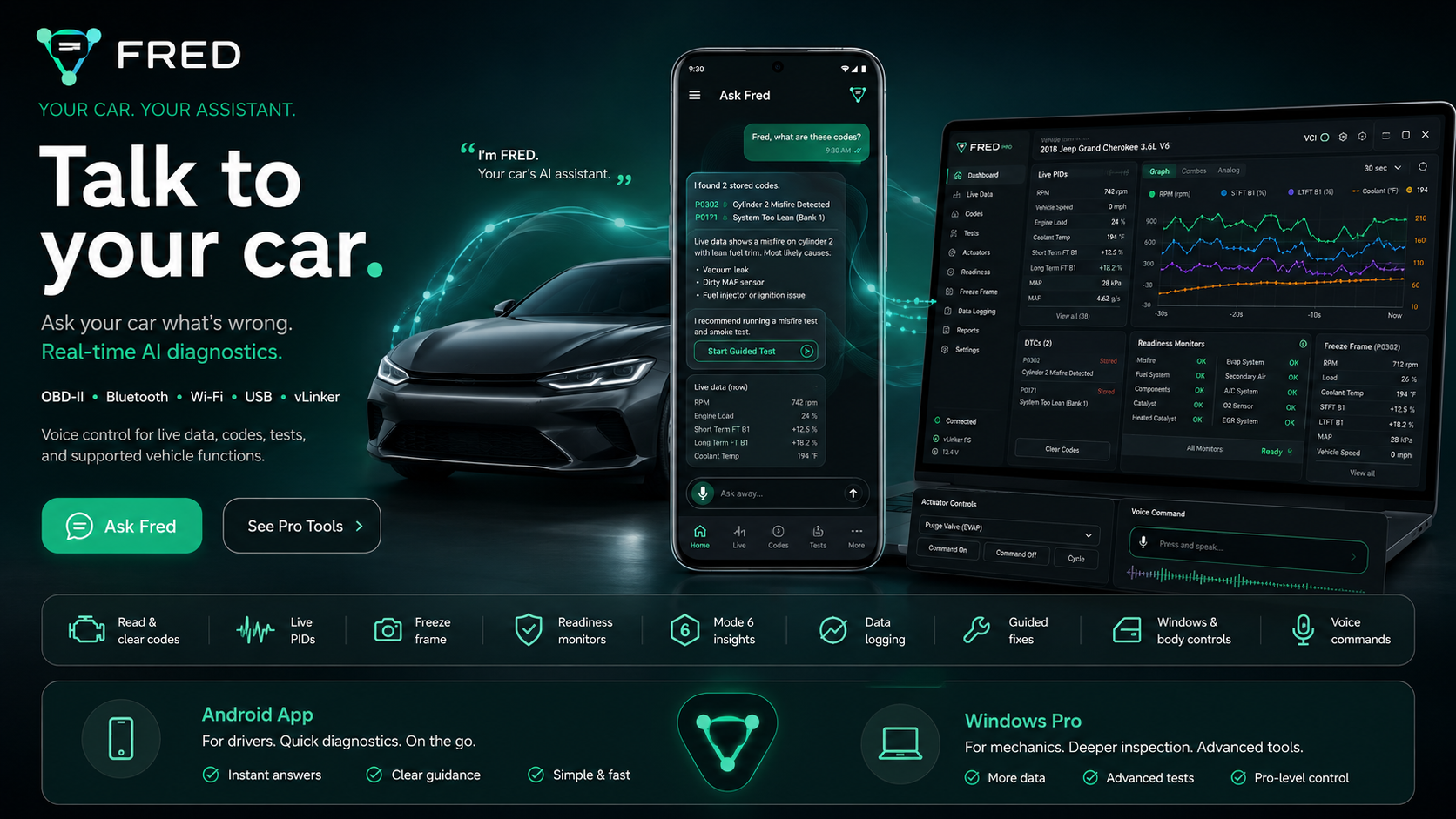 FREDLINK product hero concept